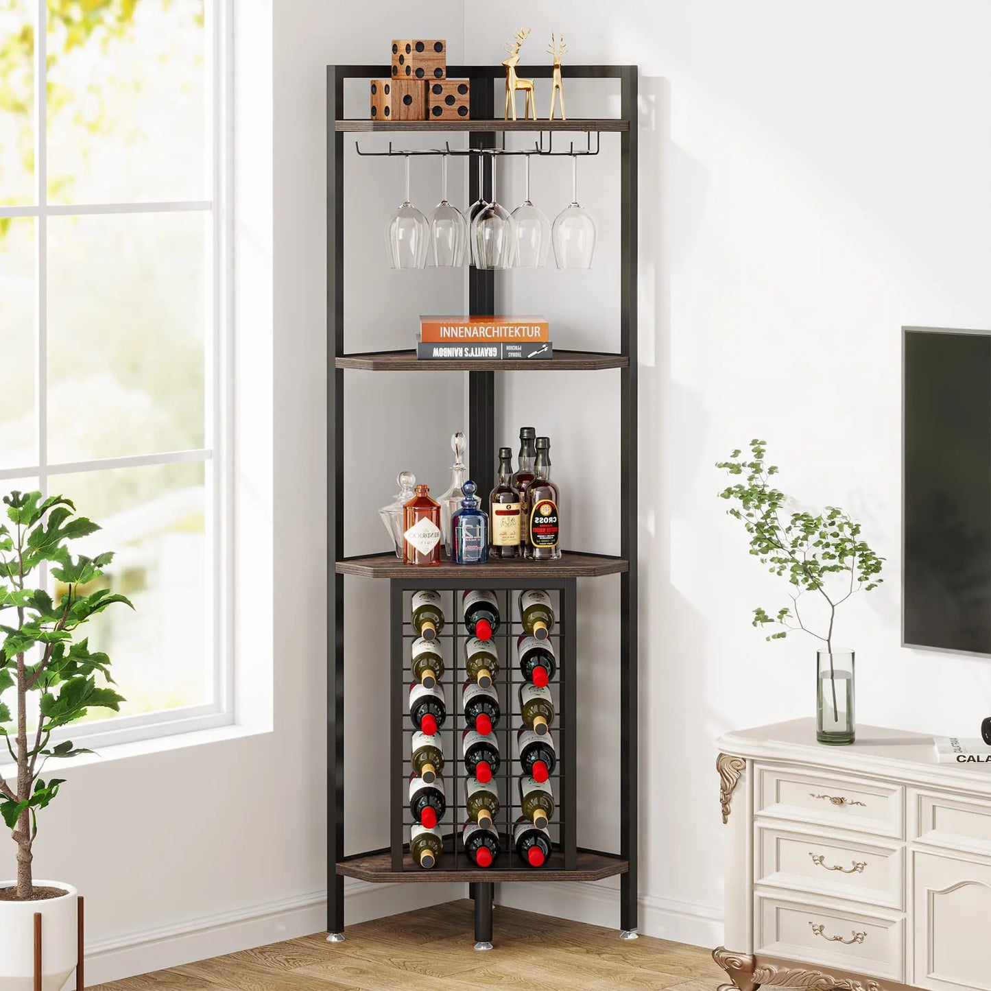 SipSpot Corner Glass & Bottle Display | US
