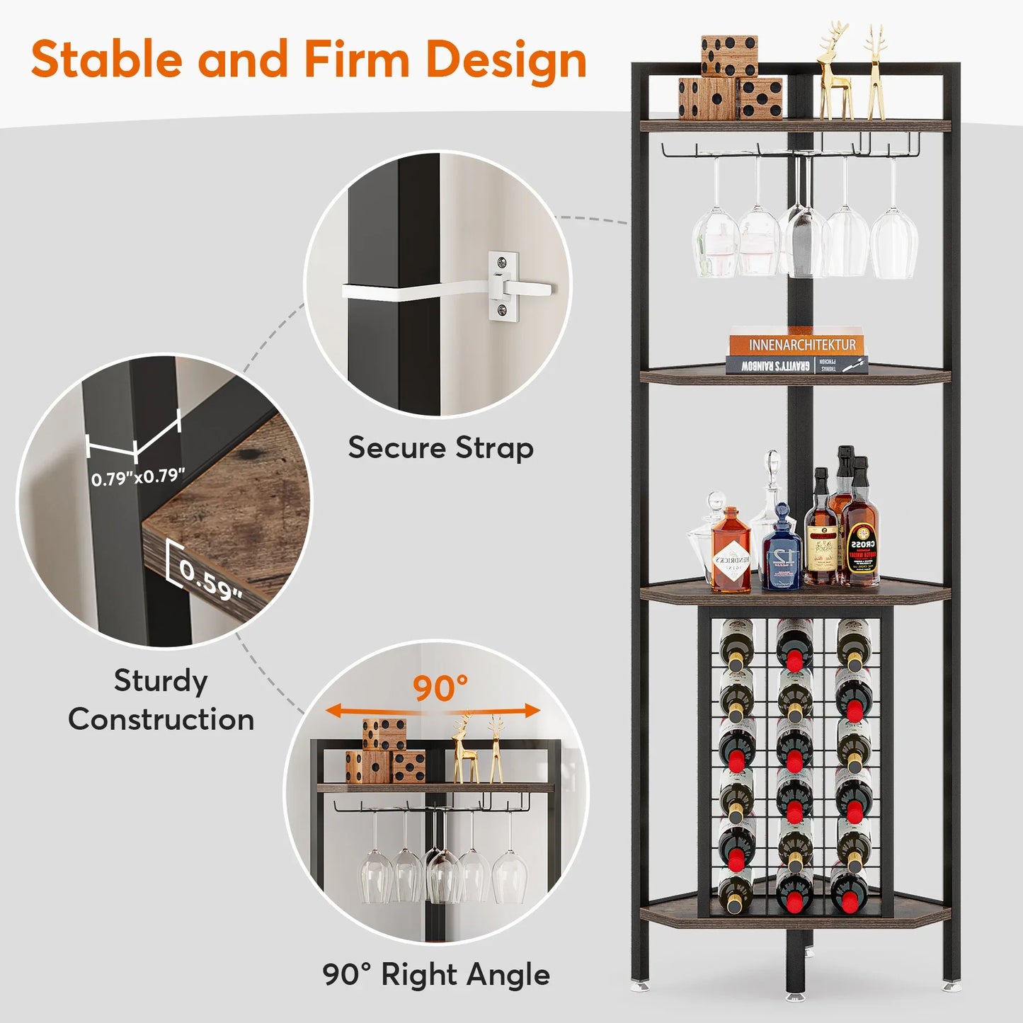 SipSpot Corner Glass & Bottle Display | US