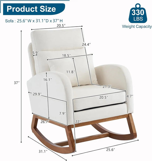 The SnuggleMotion Upholstered Rocking Recliner US