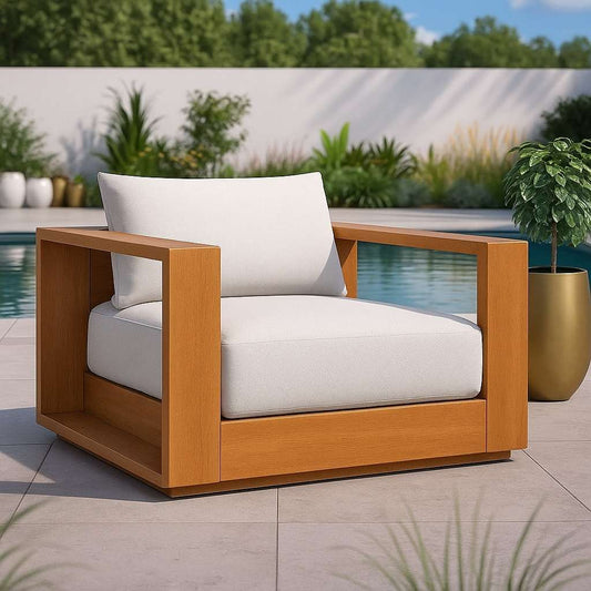 Acacia Wood Outdoor Club Chair - US